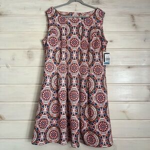 Julian Taylor New York Women's Sleeveless Pattern Dress Plus Size 20W Summer NWT